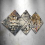 Wallity Cuadro Decorativo de MDF de 4 Piezas Multicolor